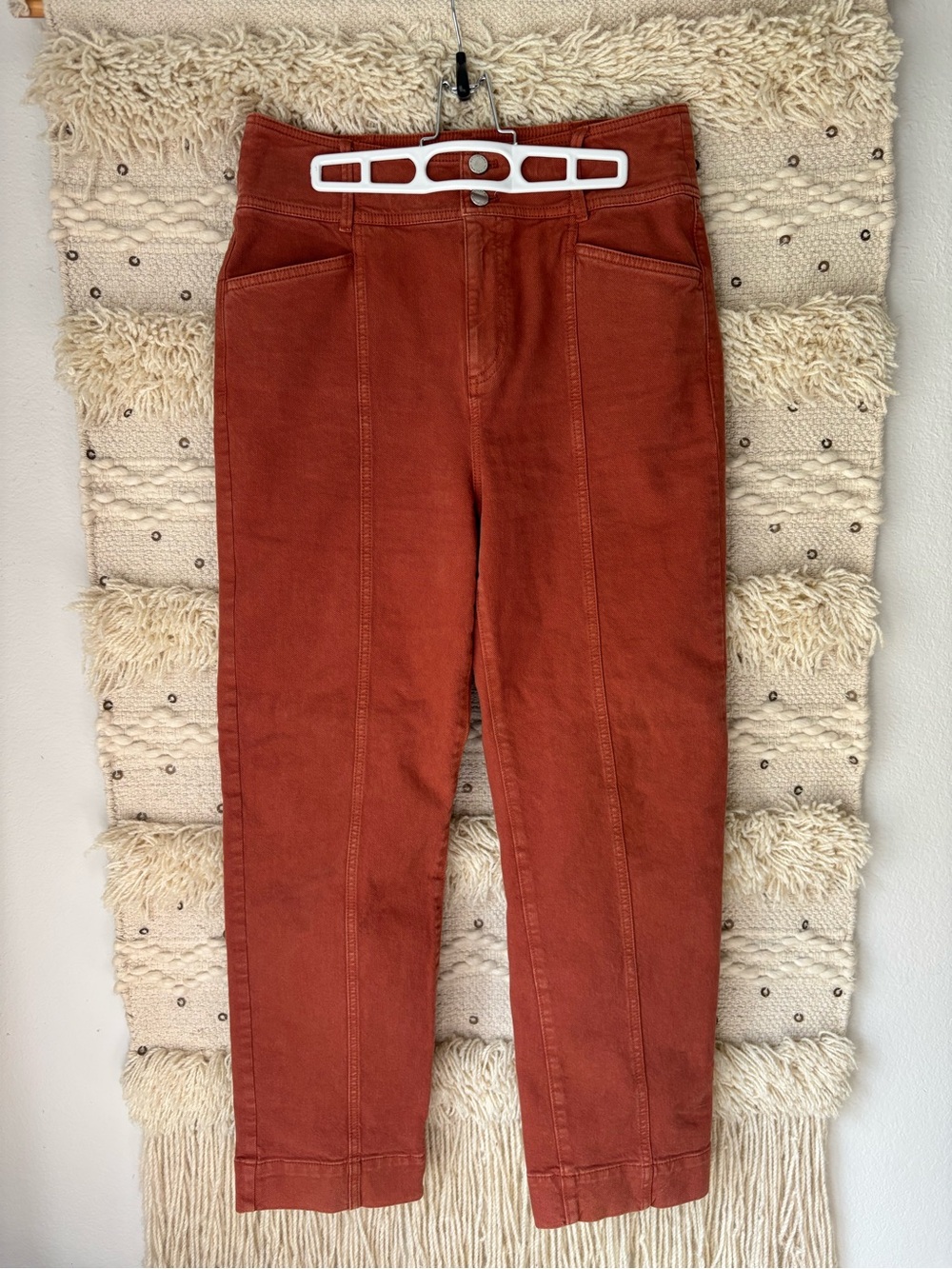 Ann Taylor High-Rise Rust Orange Jeans